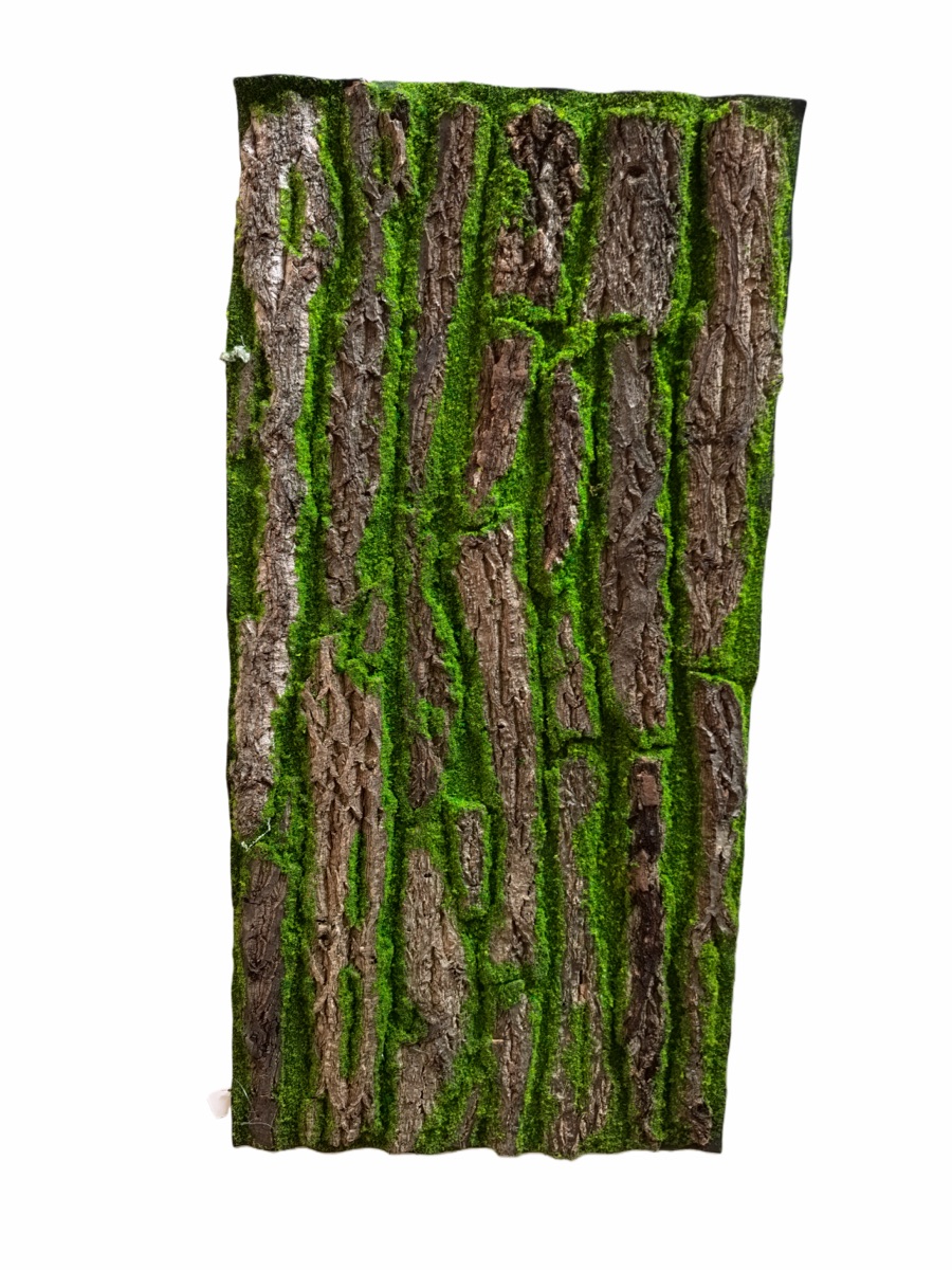 Artificial Mossy Bark Panel with Real Tree Bark - Rustic Accent Walls & Window Displays - 100x50cm by Everbloom Florals