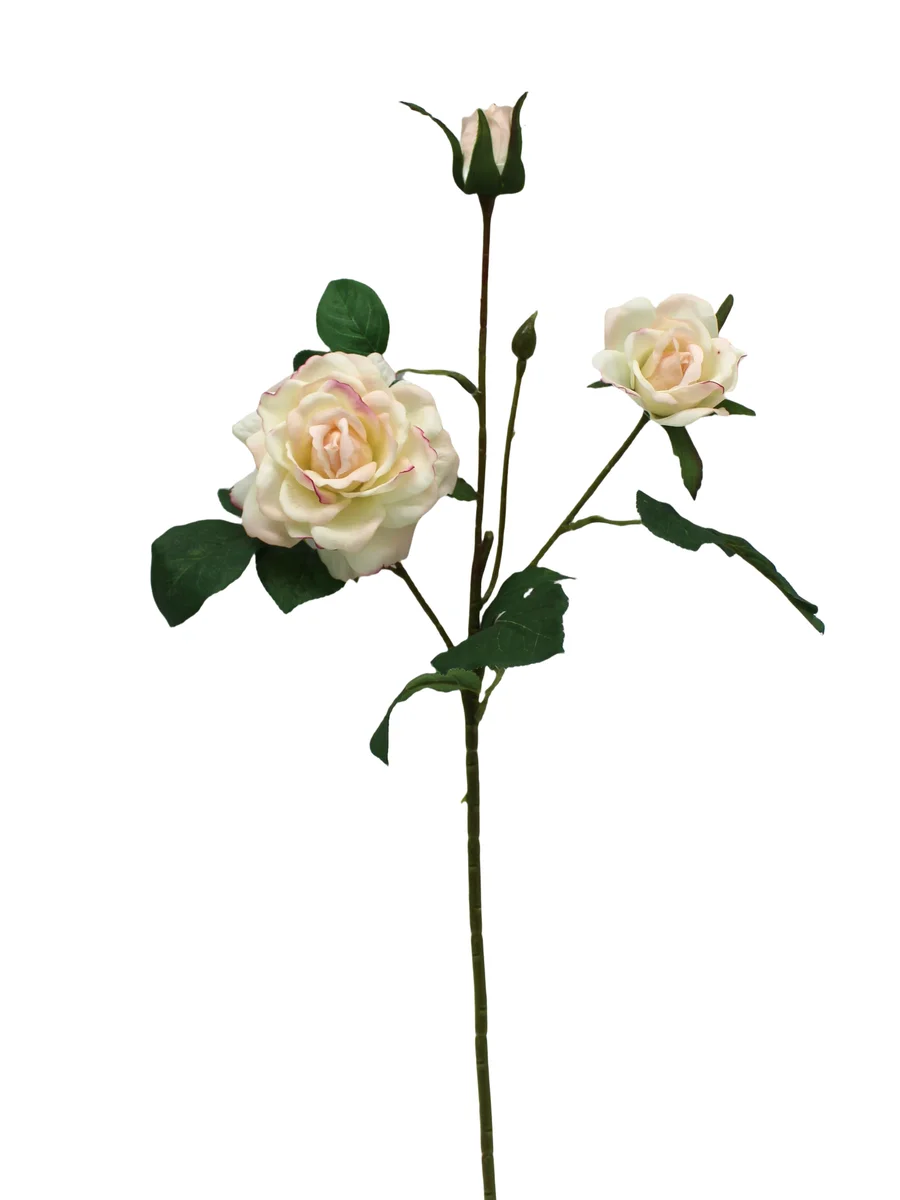 Real Touch Artificial Rose Stem - 3 Heads - 20.47" thumbnail 2