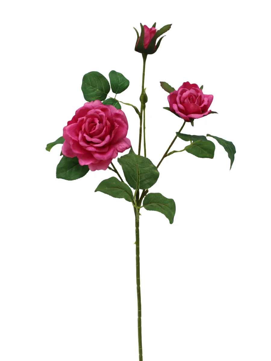 Real Touch Artificial Rose Stem - 3 Heads - 20.47" thumbnail 6
