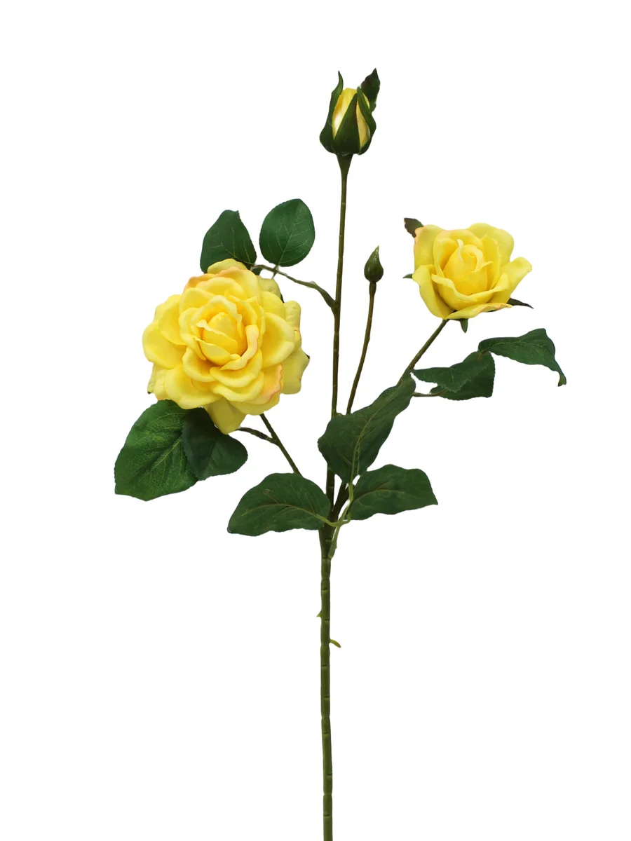 Real Touch Artificial Rose Stem - 3 Heads - 20.47" thumbnail 7