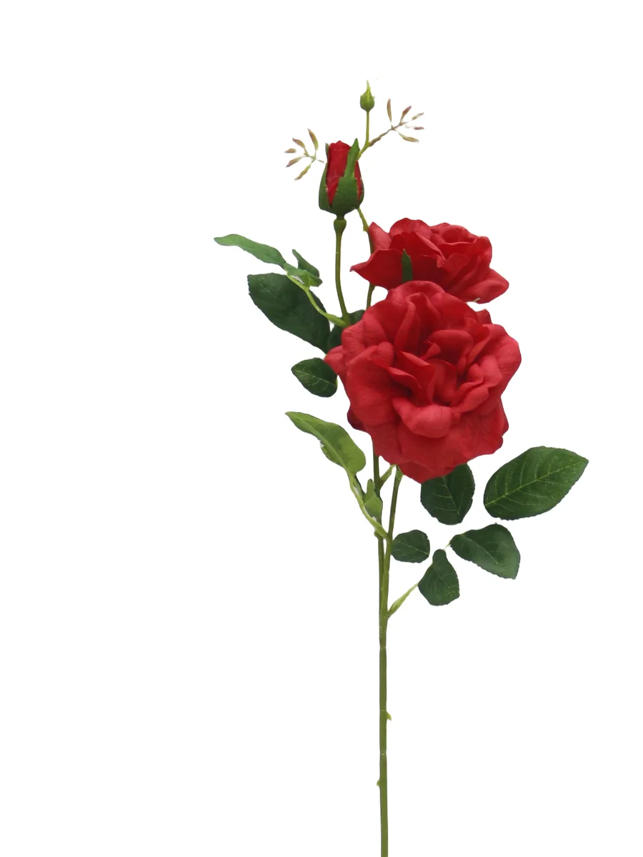 Real Touch Artificial Rose Stem - 3 Heads - 27.56" thumbnail 4