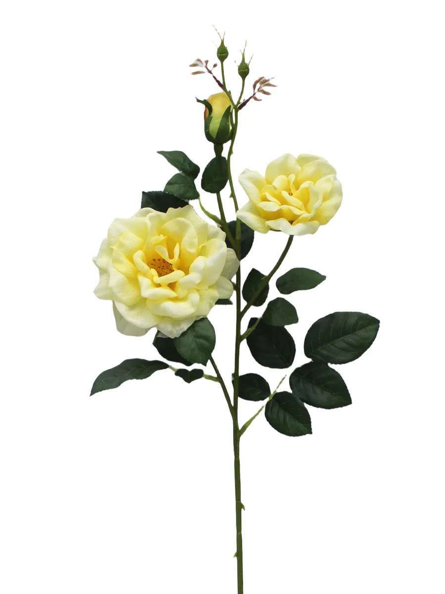Real Touch Artificial Rose Stem - 3 Heads - 27.56" thumbnail 5