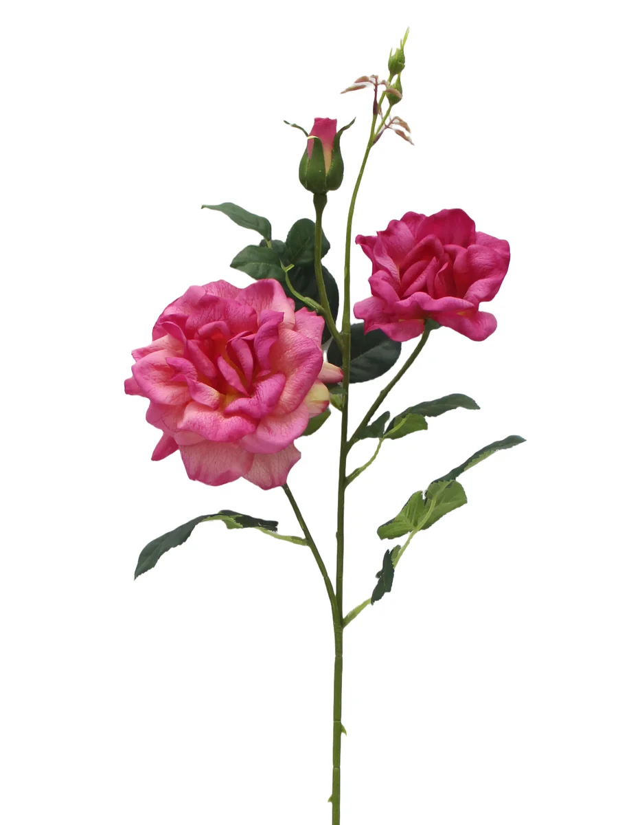 Real Touch Artificial Rose Stem - 3 Heads - 27.56" thumbnail 6