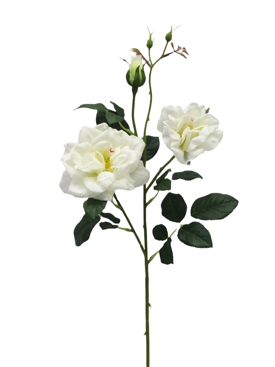 Real Touch Artificial Rose Stem - 3 Heads - 27.56" thumbnail 7